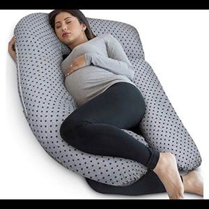 PharMeDoc Pregnancy Pillow, U-Shape (Gray / Star Pattern, Detachable)